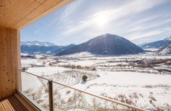 Biohotel Panorama: Aussicht Winter - Biohotel Panorama, Mals, Vinschgau, Trentino-Südtirol, Italien