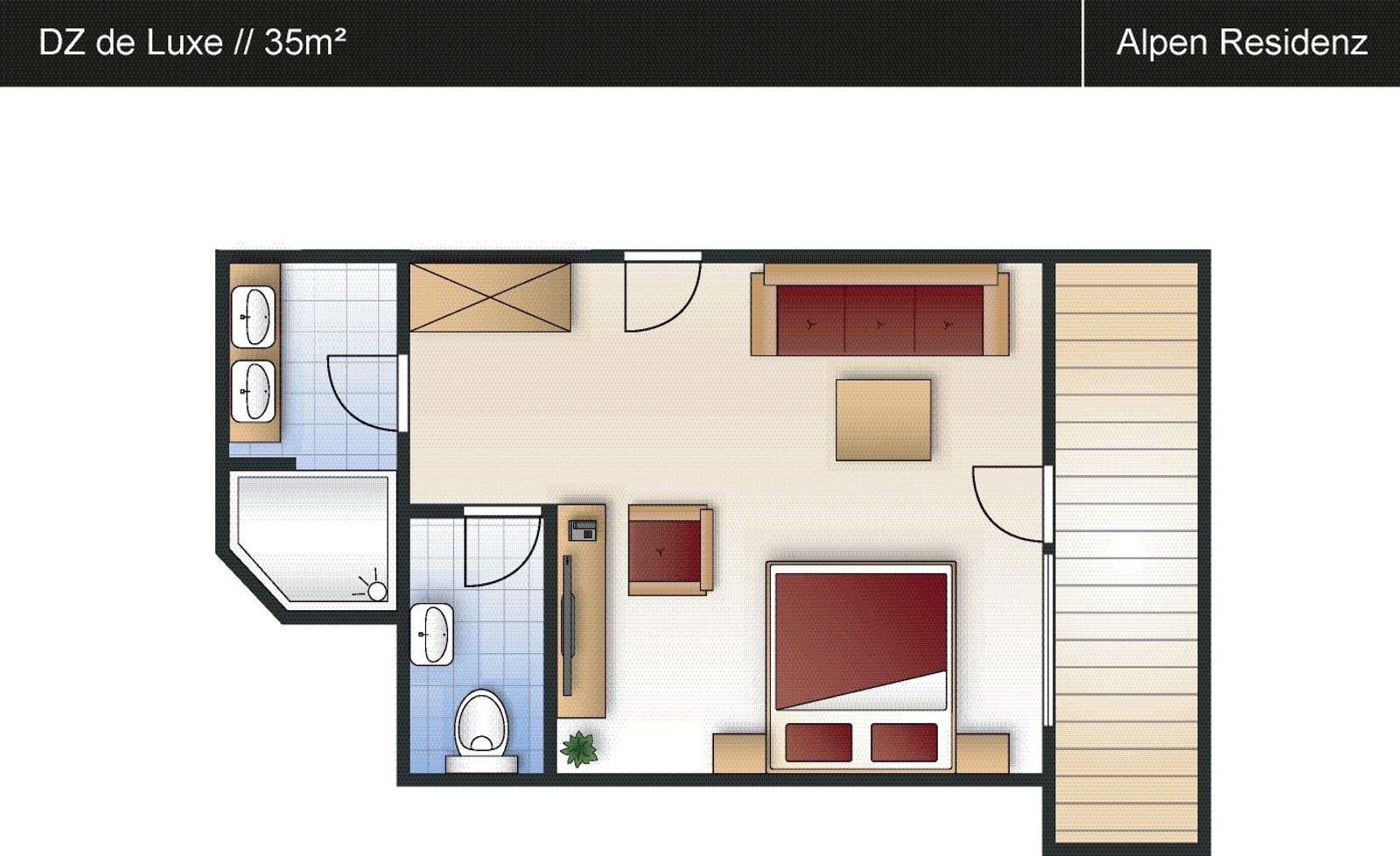 Deluxe double room, 35 m² image 4 - Parkhotel Burgmühle