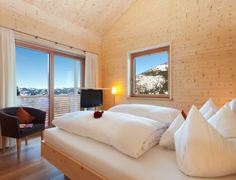  Doppelzimmer Holz100 mit Panorama-Balkon - Biohotel Mattlihüs