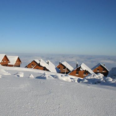 Winter, Erlakogelhütte am Feuerkogel, Ebensee, Oberösterreich, Oberösterreich, Österreich