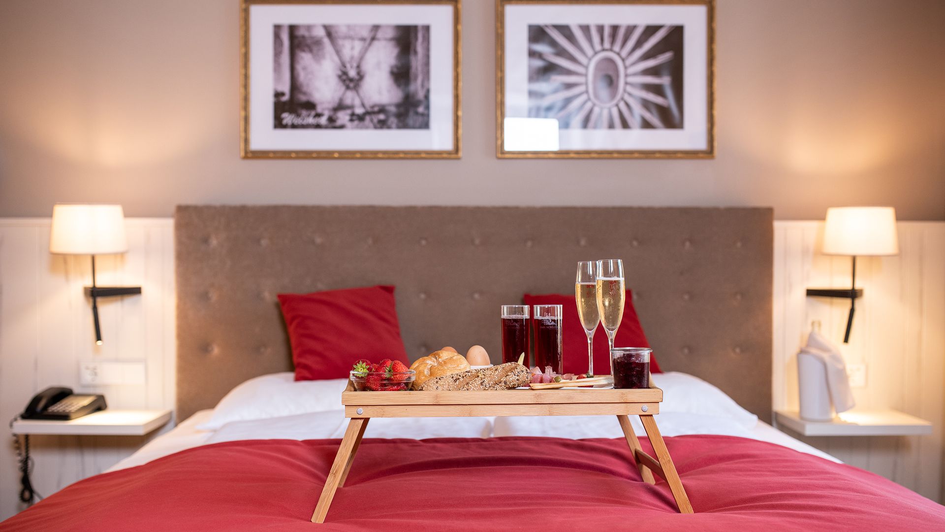 Romantic breakfast in the bed
