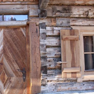 Entrance, Oberprenner Zirbenhütte, Haus im Ennstal, Steiermark, Styria , Austria