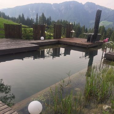 Schwimmteich, HUGS Hütte, Oberau, Tirol, Tirol, Österreich