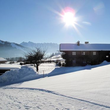 Außen Winter 23, Ferienhütte Marianne in Oberbayern, Reit im Winkl, Oberbayern, Bayern, Deutschland