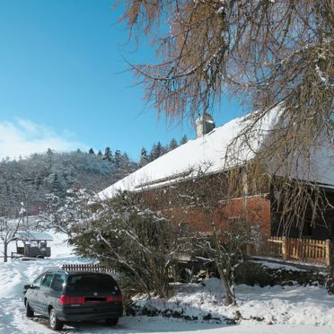 Außen Winter 24, Schwarzwaldhütte Bistenhof, Hinterzarten, Schwarzwald, Baden-Württemberg, Deutschland